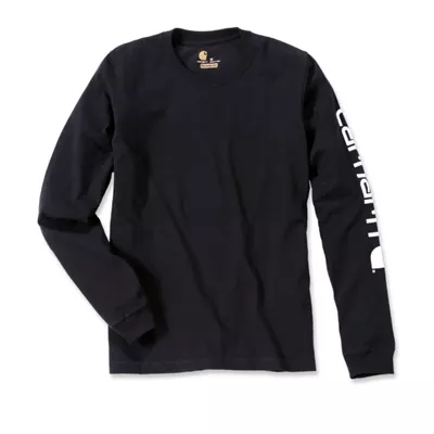 T-Shirt Carhartt manche longue, logo manche, noir