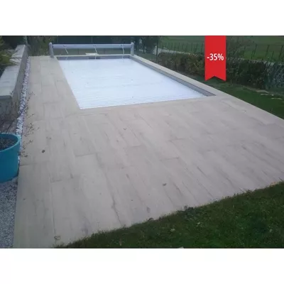 Carrelage extérieur ekho effet bois, beige, L.30 x l. 120 x ép.2 cm