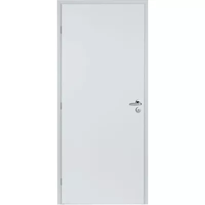 Bloc-porte âme pleine, à recouvrement, cadre sapin, huisserie 90x45mm, lg. 83 cm