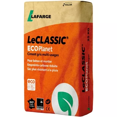 Ciment lafarge Le classic ecoplanet, 32.5 R CE NF, sac de 25 kg