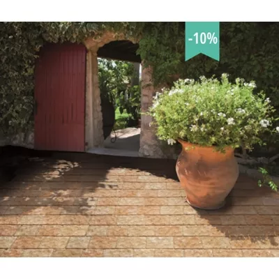 Pavés béton Multiformats, Artemania, couleur sable saumon, épaisseur 6 cm