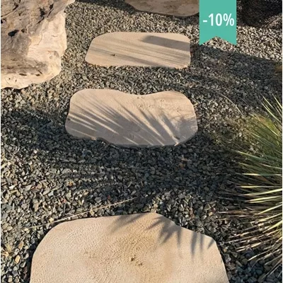 Pas Japonais en pierre naturelle Beige, Format libre, finition sablée/poncée