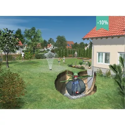 Récupérateur d'eau à enterrer avec pompe