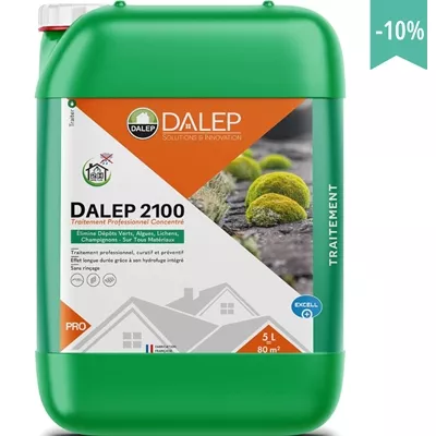 Antimousse et hydrofuge Dalep 2100, bidon de 10 litres (~150m²)
