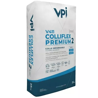 Colle a carrelage et pierre (compatible plancher chauffant), V411 blanc