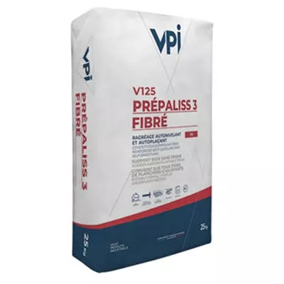 Mortier auto lissant pour ragréage de sol v125 Prepaliss 3 fibre, sac 25kg