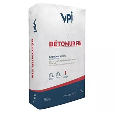 Mortier Betomur fin pour ragréage mural, sac de 25 kg
