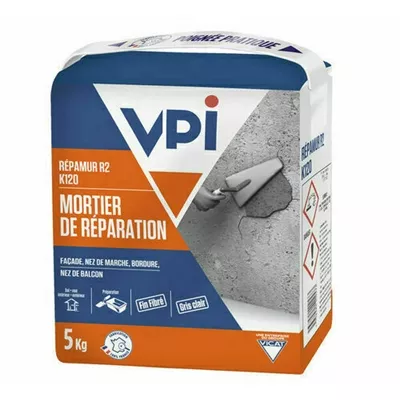 Mortier de réparation fibré k120, couleur gris, sac de 5 kg