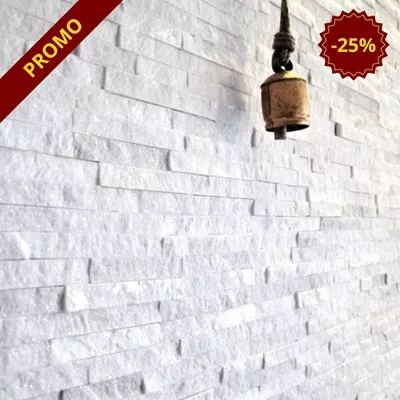 Plaquette en pierre naturelle Quartz blanc, Format Z, L55 x l15 x ép1,5 à 2,5cm