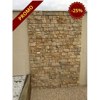 Plaquette en pierre naturelle calcaire beige, format Z, L.55 x l.20 x ep. 4 à 5cm