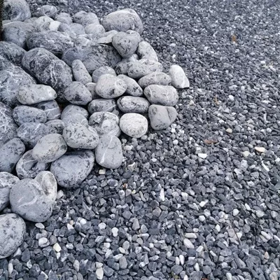 Galet de marbre 40/60 mm Nero White