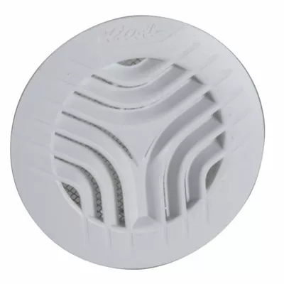 Grille ronde d'aération en PVC, pour PVC diam.100, incluant moustiquaire