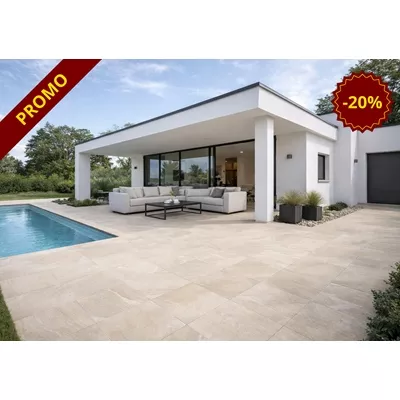 Carrelage extérieur aspect pierre naturelle, LAKE STONE, L.60 x l. 60 x ép.2 cm