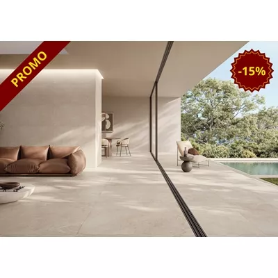 Carrelage extérieur, série Ground, couleur beige, L.60 x l.60 x ép.2 cm