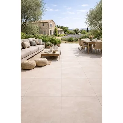 Carrelage extérieur série Colovers, aspect résine, 80 x 80 x 2 cm
