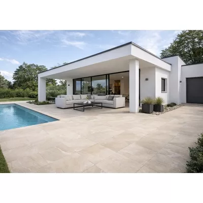 Carrelage extérieur aspect pierre naturelle, LAKE STONE, L.60 x l. 60 x ép.2 cm