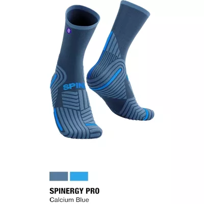 Chaussettes mi-hautes bleues/grises spinergy pro