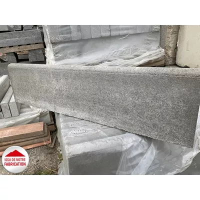 Bordure béton, couleur grise, L.100 x ép.6 x ht.25 cm