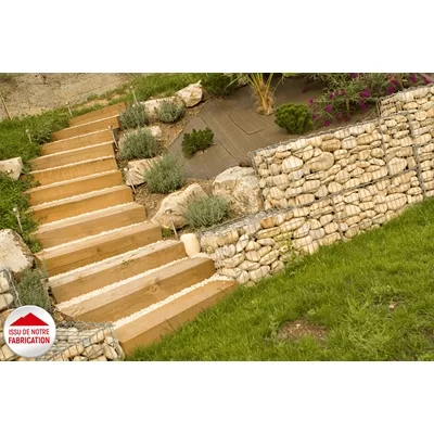 Gabion pré rempli et prêt à poser, galet du rhône 80 - 150 mm