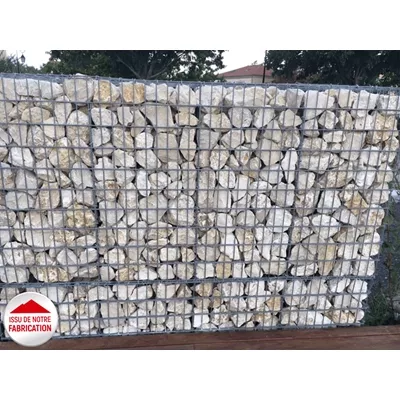 Gabion pré rempli et prêt à poser, pierre concassée beige 80 -160 mm