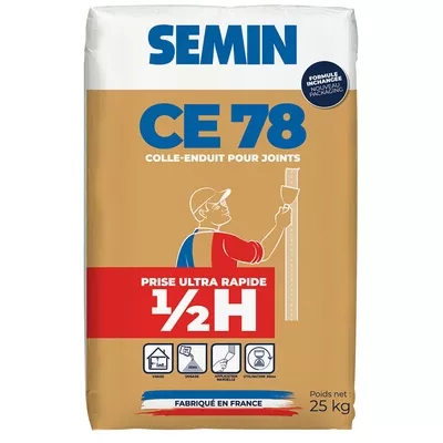 Enduit à joint Semin CE78, prise express - 30 min, sac de 25 kg