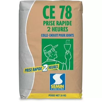 Enduit à joint Semin CE78, prise rapide - 2 heures, sac de 25 kg