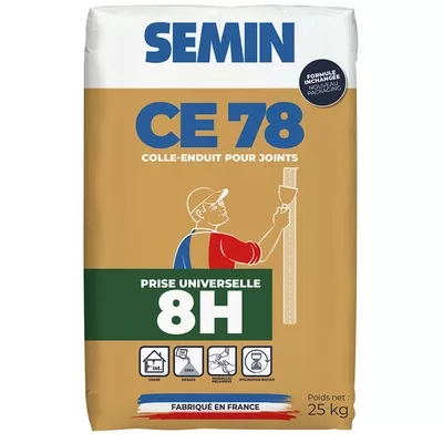 Enduit à joint Semin CE78, prise lente - 8 heures, sac de 25 kg