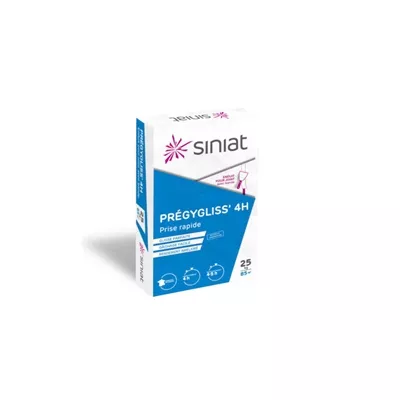 Enduit de jointement Prégygliss, prise rapide (4 heures), sac de 25 kg