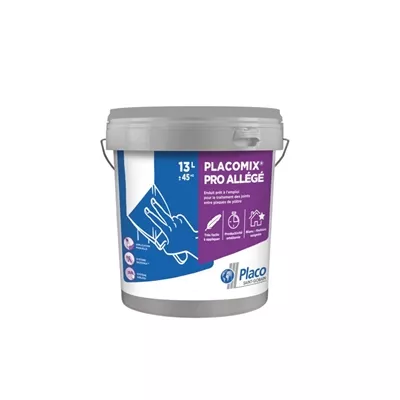 Enduit pour joint prêt à l'emploi placomix allégé blanc, seau de 17 kg