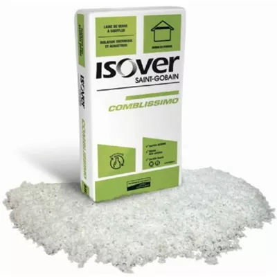 Isolation des combles perdus, laine de verre à souffler COMBLISSIMO, sac 17,3 kg