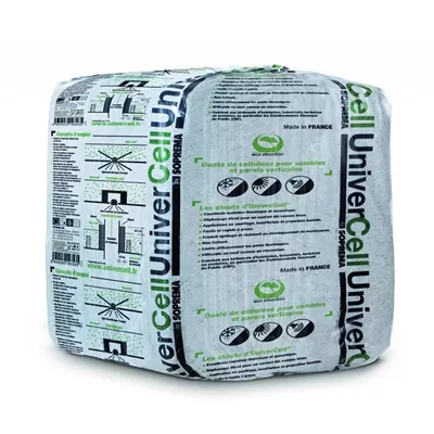Ouate de cellulose pour isolation de combles perdus, sac de 12,5 kg