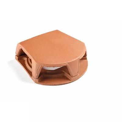 Lanterne bi section en terre cuite, couleur rouge