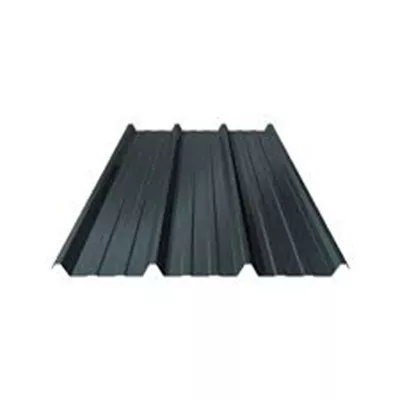 Plaque de toiture en acier et nervurée, couleur gris, larg.1 m