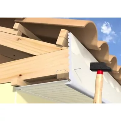 Bandeau cellulaire pour débords de toit, PVC blanc, Longueur 4 m