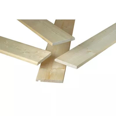 Planche de rive en bois sans rainure et avec gorge, 21x220 mm