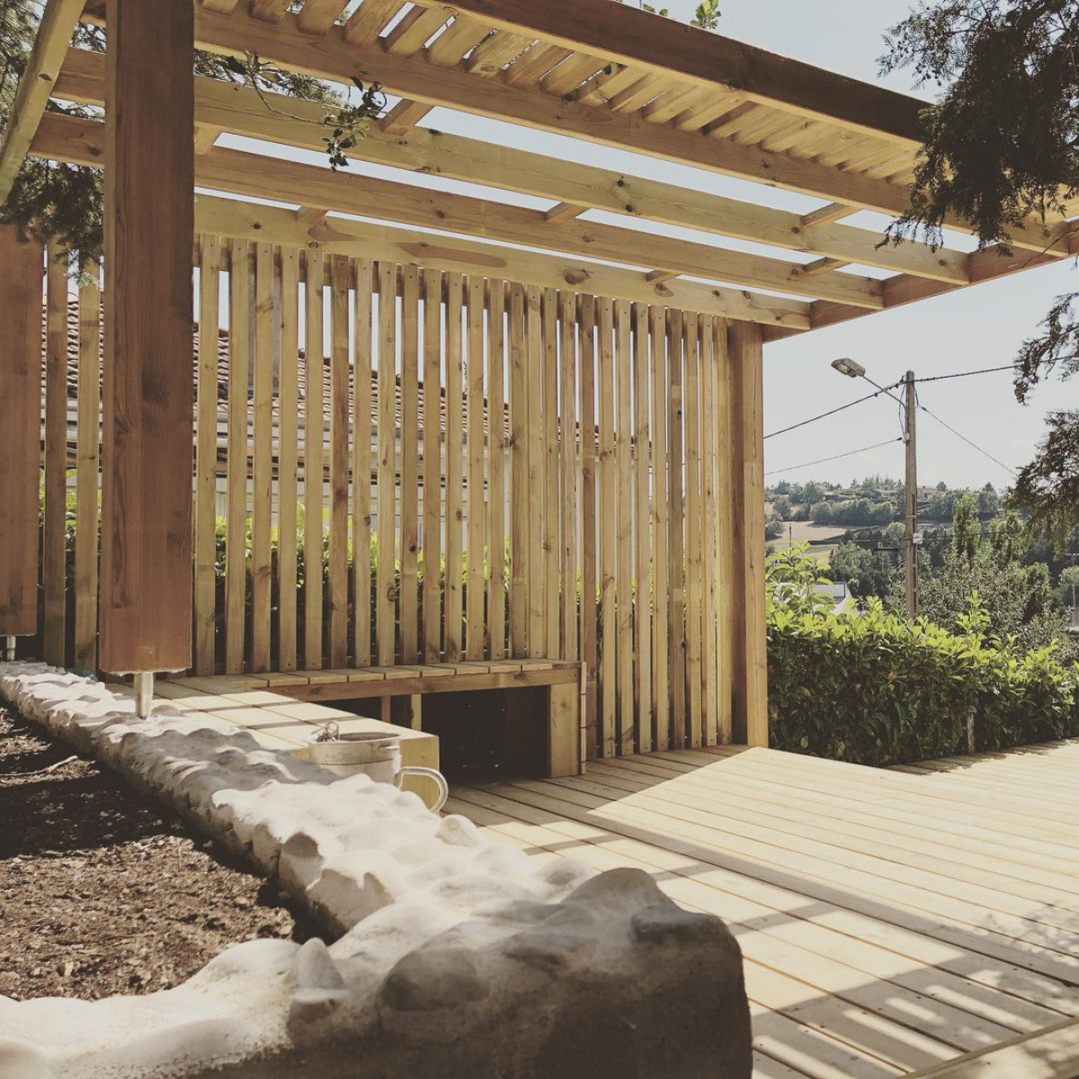 Salon de jardin en bois mélèze