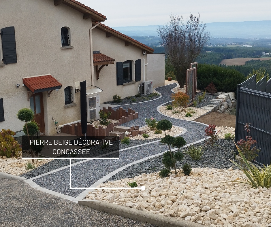 Sublime aménagement d'une allée et d'une terrasse